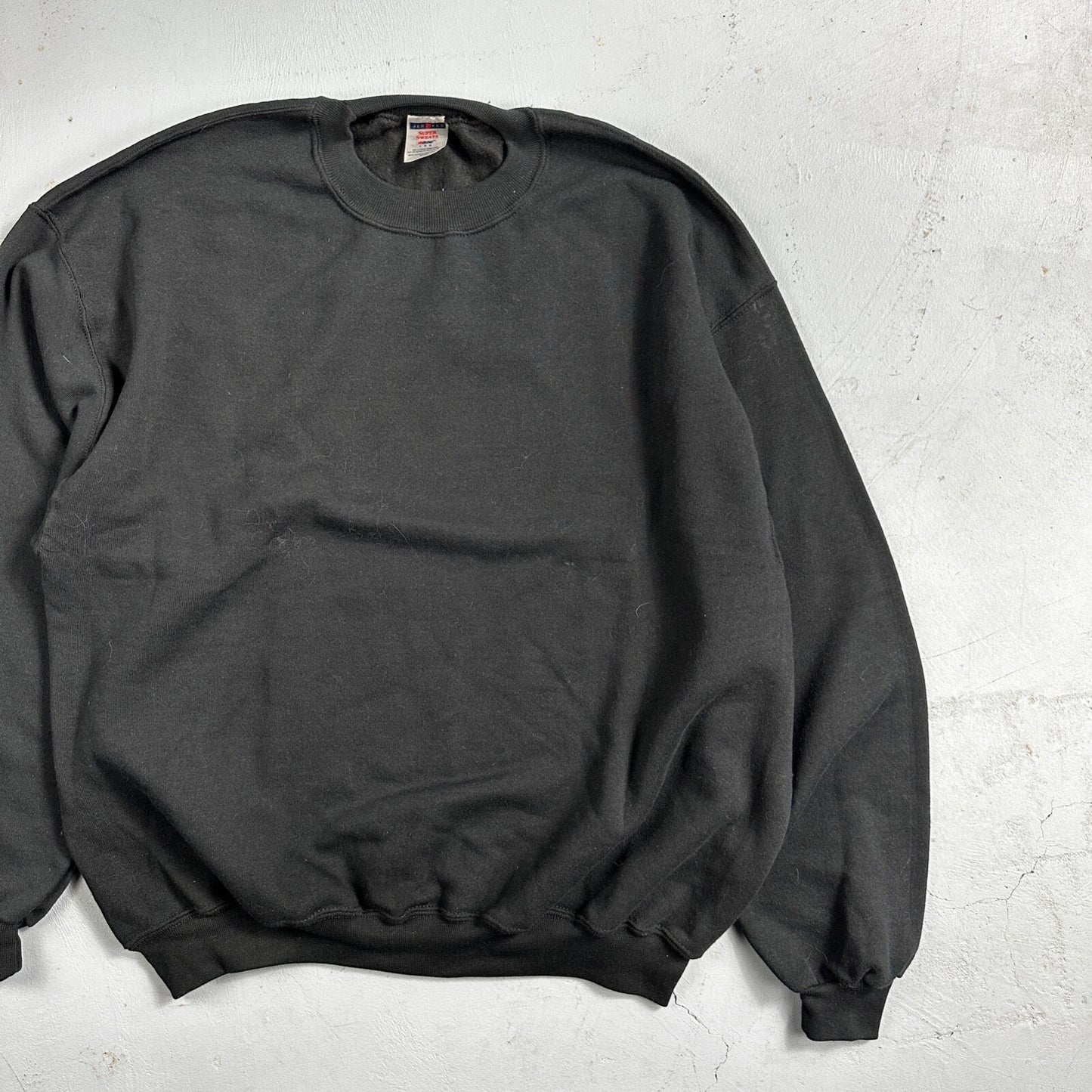 VTG Jerzees Sport Blank Sweatshirt L 1990s Y2K Black Crewneck Basic