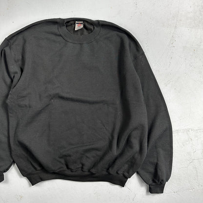 VTG Jerzees Sport Blank Sweatshirt L 1990s Y2K Black Crewneck Basic