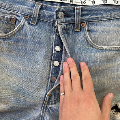 Levis 501 Vintage 90s Straight Leg XX USA Jeans 32x36 Thrashed Wash Act 30x31