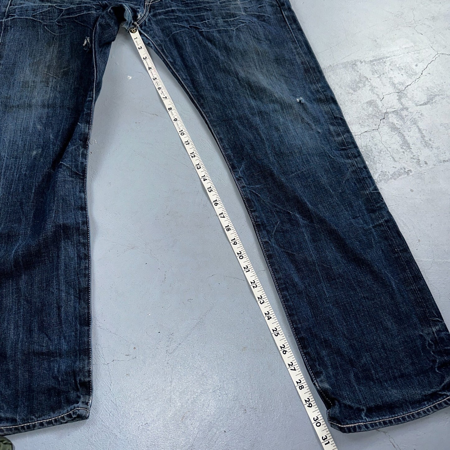 Levis 501 Y2K XX Straight Leg Jeans Blue VTG Whiskers Wash 36x32 Act 36x30