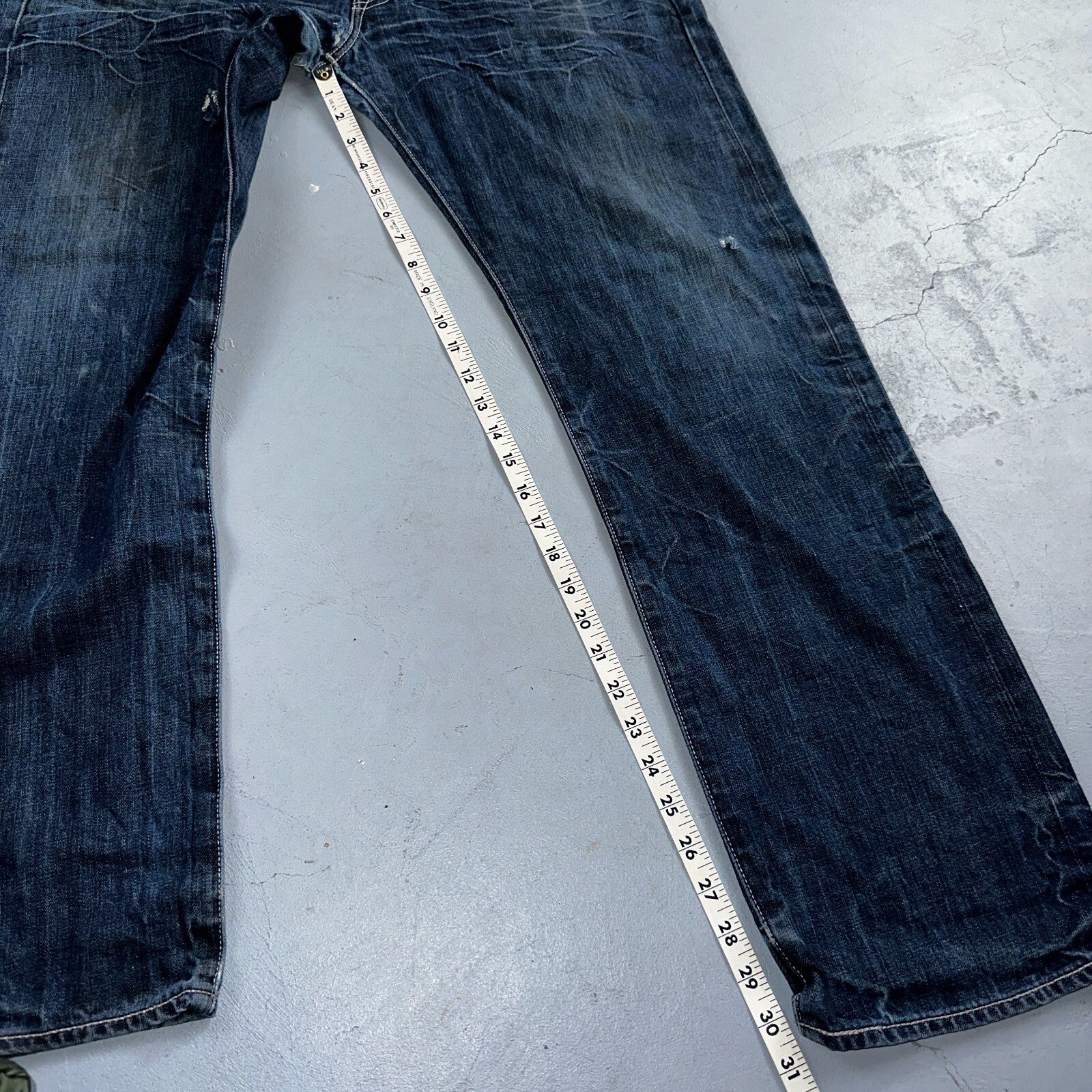 Levis 501 Y2K XX Straight Leg Jeans Blue VTG Whiskers Wash 36x32 Act 36x30