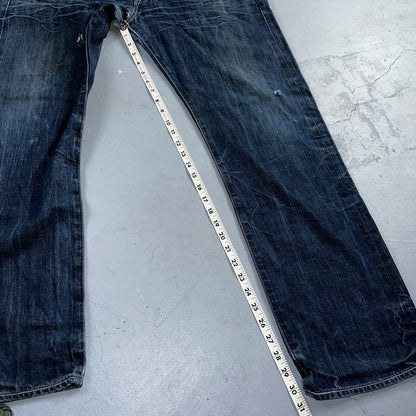Levis 501 Y2K XX Straight Leg Jeans Blue VTG Whiskers Wash 36x32 Act 36x30