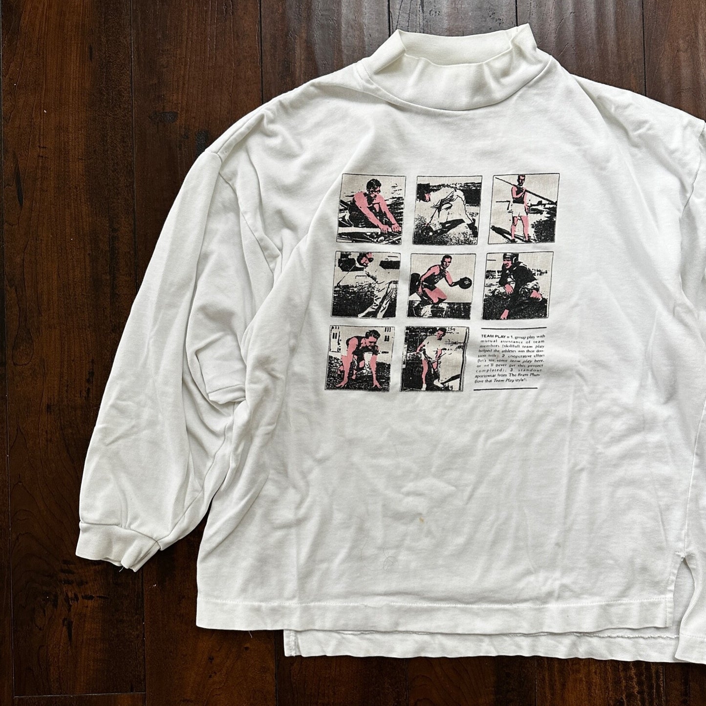 Sports White Basketball Team Long Sleeve Gym Vintage T Shirt 90s Gang Cool Rap