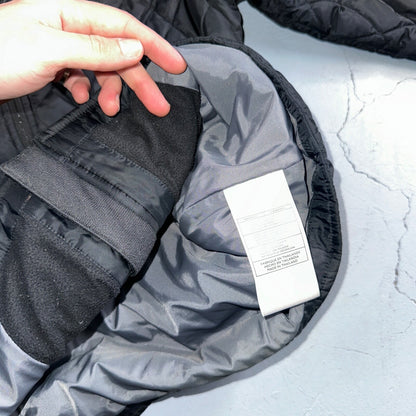 Nike Jacket VTG Womens M Black Quilted Full Zip Mock Neck Pockets Y2K 2000s