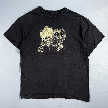 Zombies Skulls Y2K VTG T Shirt Grunge Punk Music Heavy Metal Eat Meat Offensive