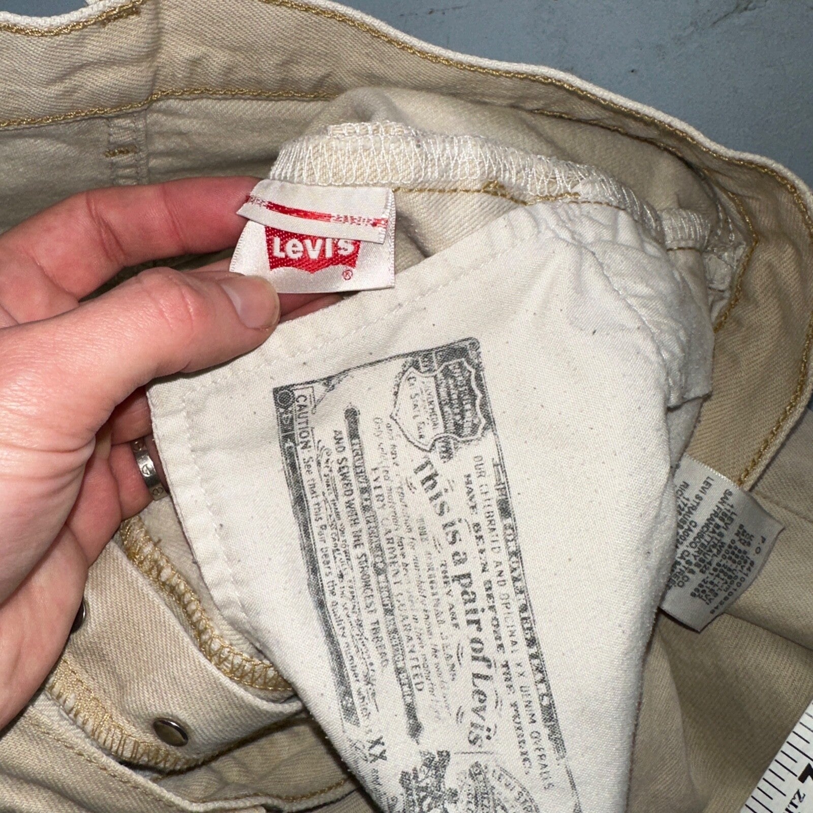 Levis 501 Vintage Y2K Mexico XX Straight Leg Jeans Beige Wash 32x32 Ac 31x28