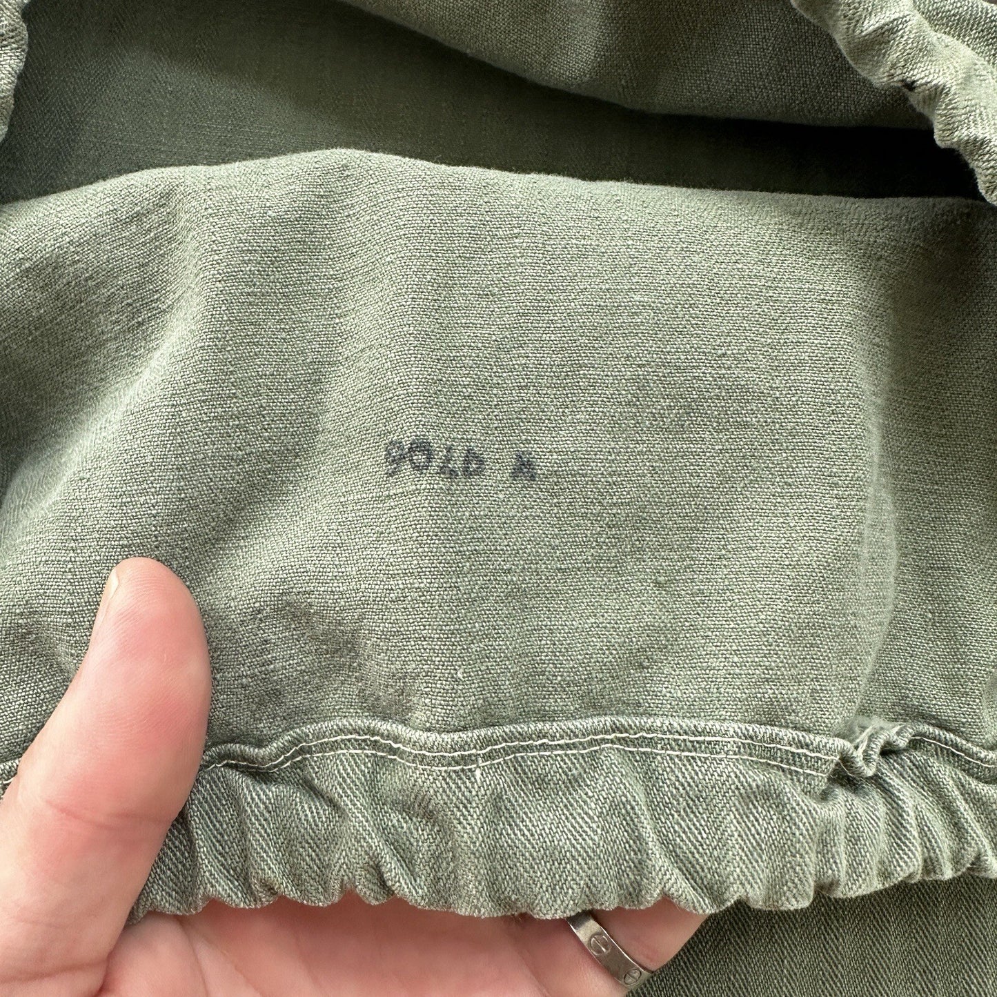 VTG WWII HBT Garment Laundry Bag Military Denim 1940s 40s 50s Stencil