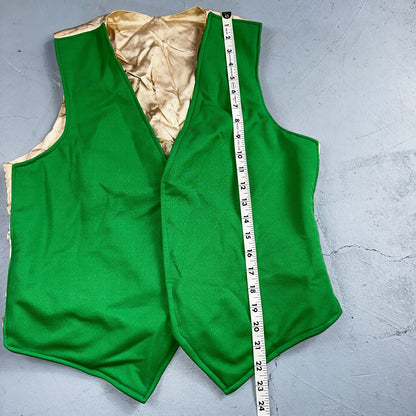 Vintage Buckle Back Vest Mens Green Waistcoat Size S 1940s 1950s 1960s Antique