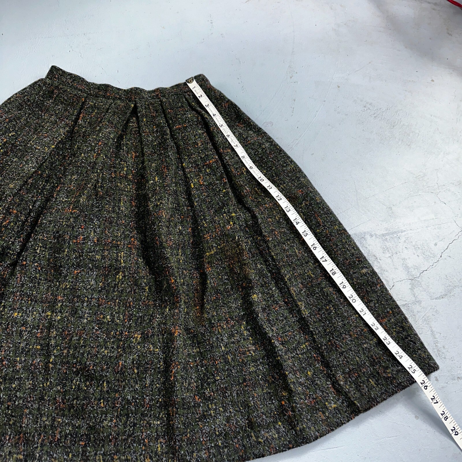 Haut THICK Original Vintage Wool Pleated Skirt Rockabilly 1960s 50s 60s Wolle