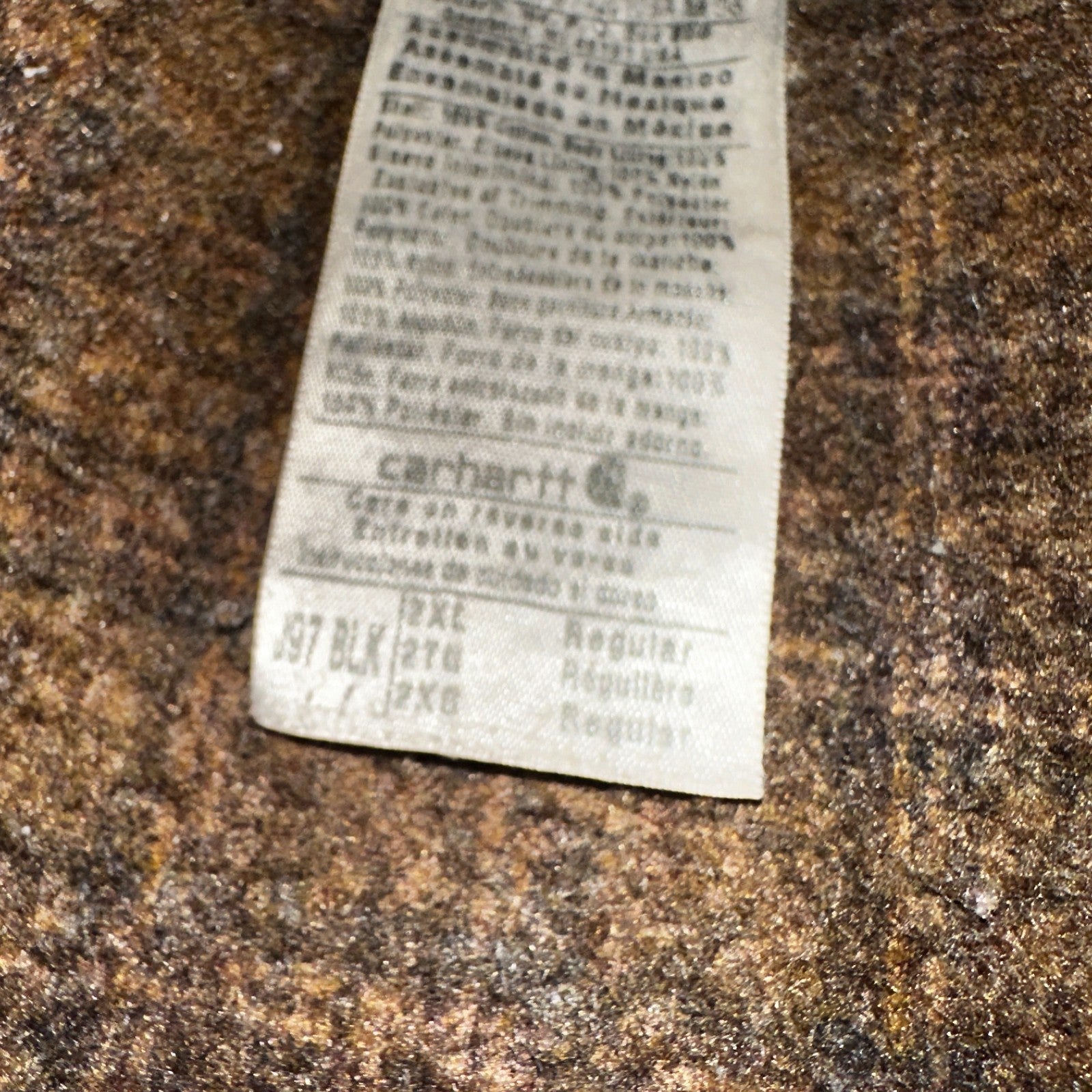 Carhartt VTG Detroit Jacket Men's 2XL Lined Blanket Workwear J97 BLK Thrashed