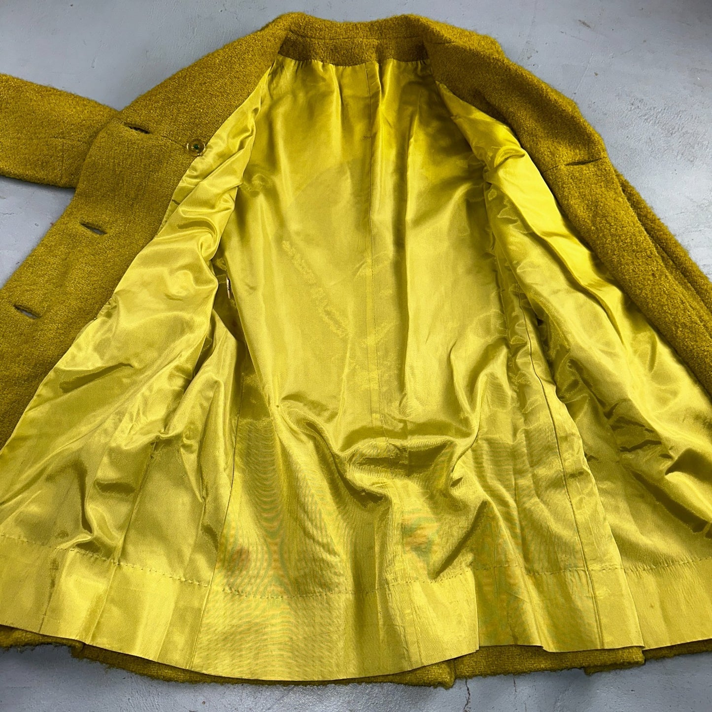 Vintage 60s Green Tennis Wool Coat ILGWU Union Mod Double Breasted Rockabilly