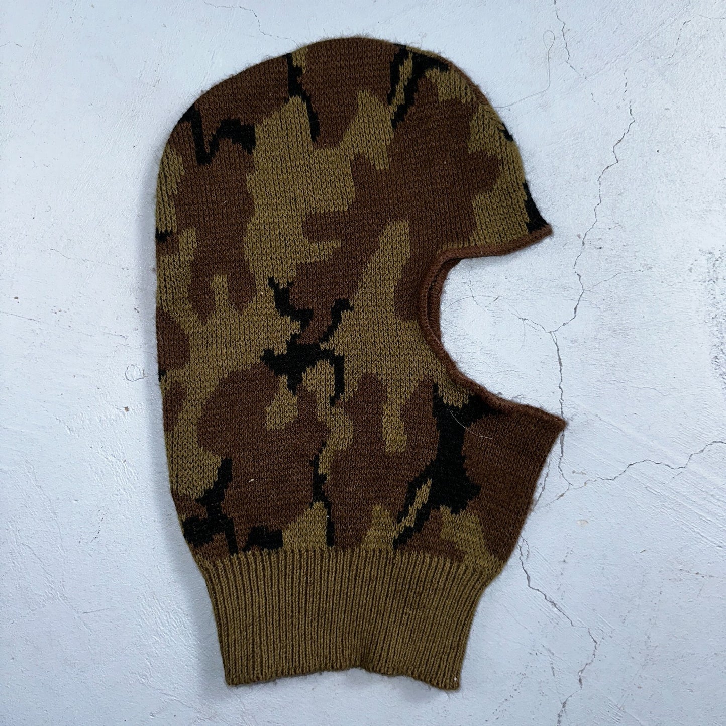 VTG 70s USA Knit Ski Mask Men Balaclava Duck Camo Hunting Forest Fishing