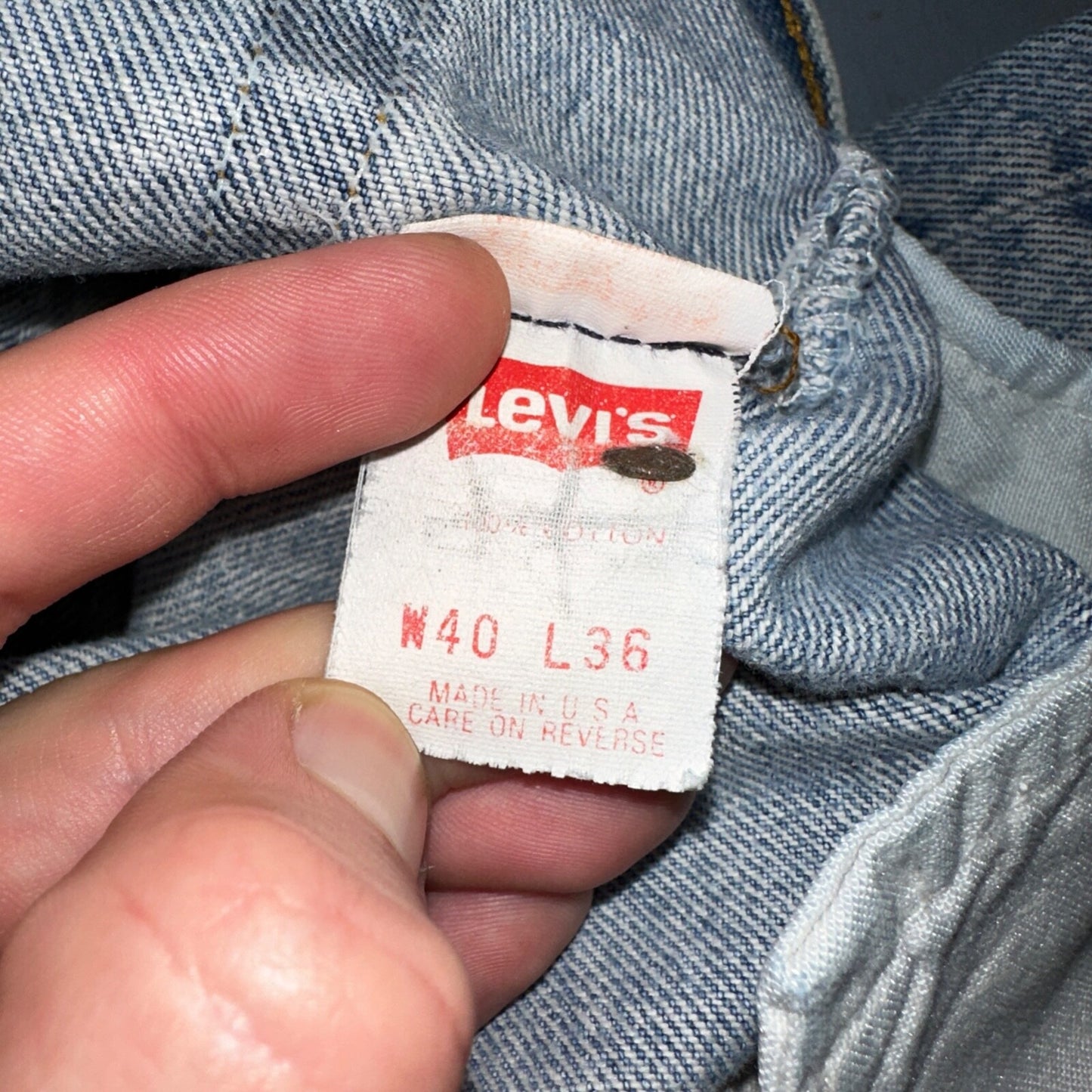 Levis 501 Vintage 90s USA XX Straight Leg Jeans Blue Light Wash 40x36 Act 36x31