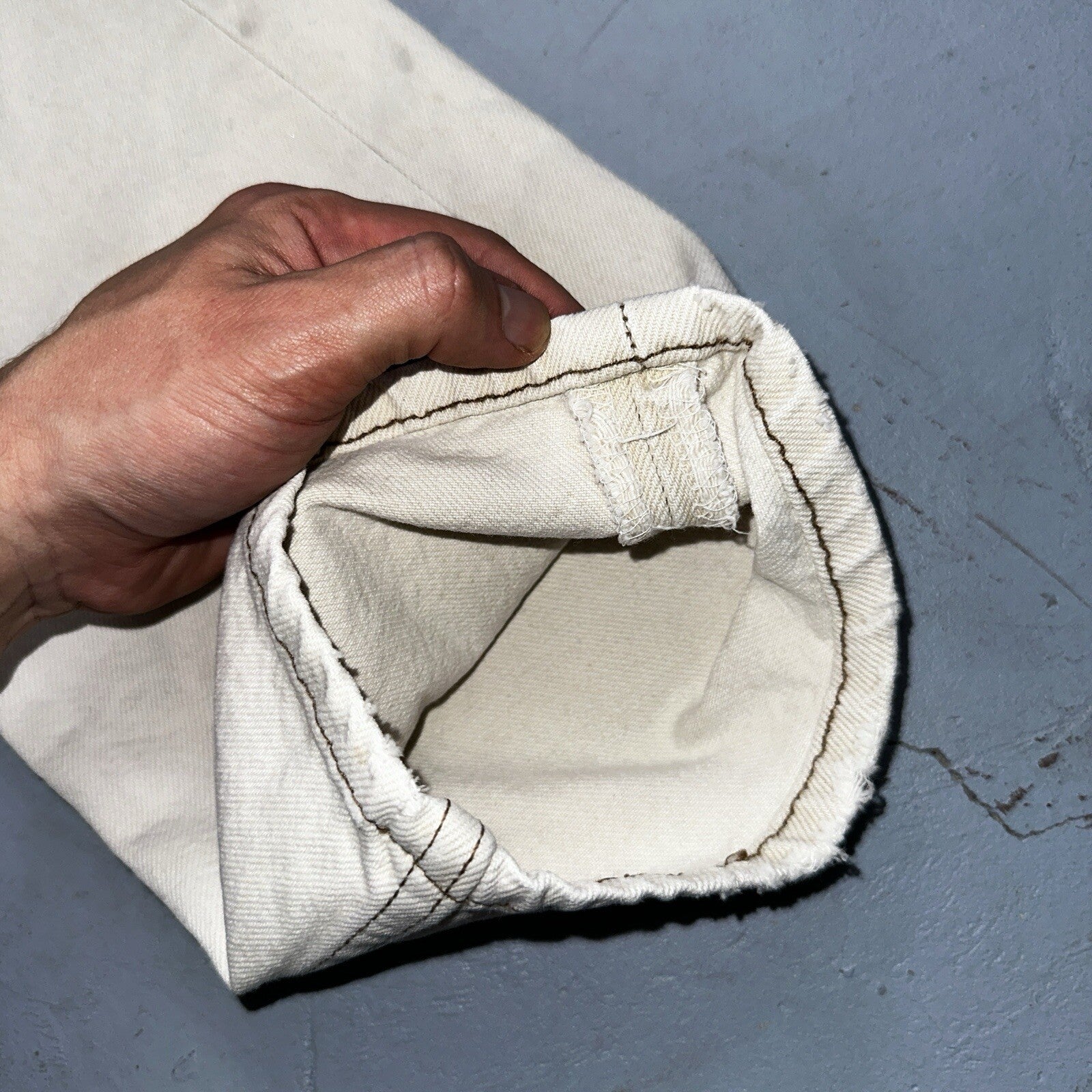 Levis 501 Vintage 90s USA XX Straight Leg Jeans White Stained 32x34 Act 30x33