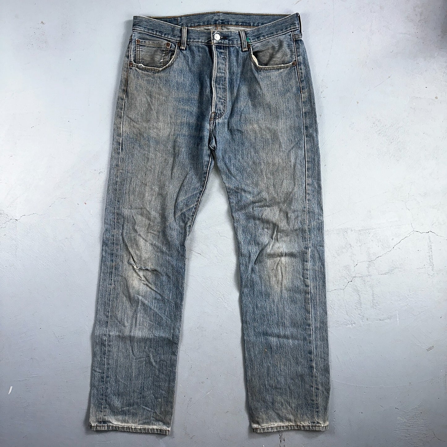 Levis 501 Vintage Y2K XX Straight Leg Jeans Blue Light Wash 35x34 Act 34x32