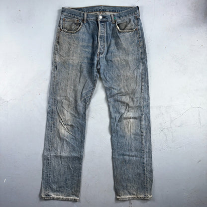 Levis 501 Vintage Y2K XX Straight Leg Jeans Blue Light Wash 35x34 Act 34x32