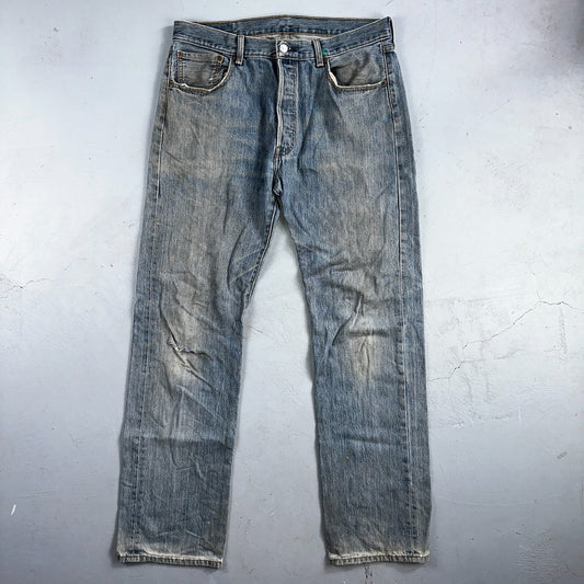 Levis 501 Vintage Y2K XX Straight Leg Jeans Blue Light Wash 35x34 Act 34x32