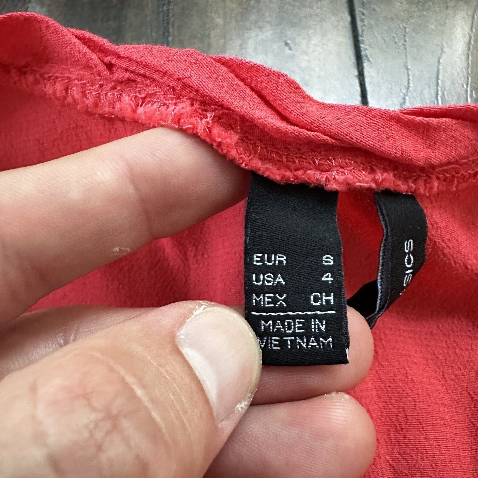 Mango MNG Shirt Womens Small Red Coral Sleeveless Simple T