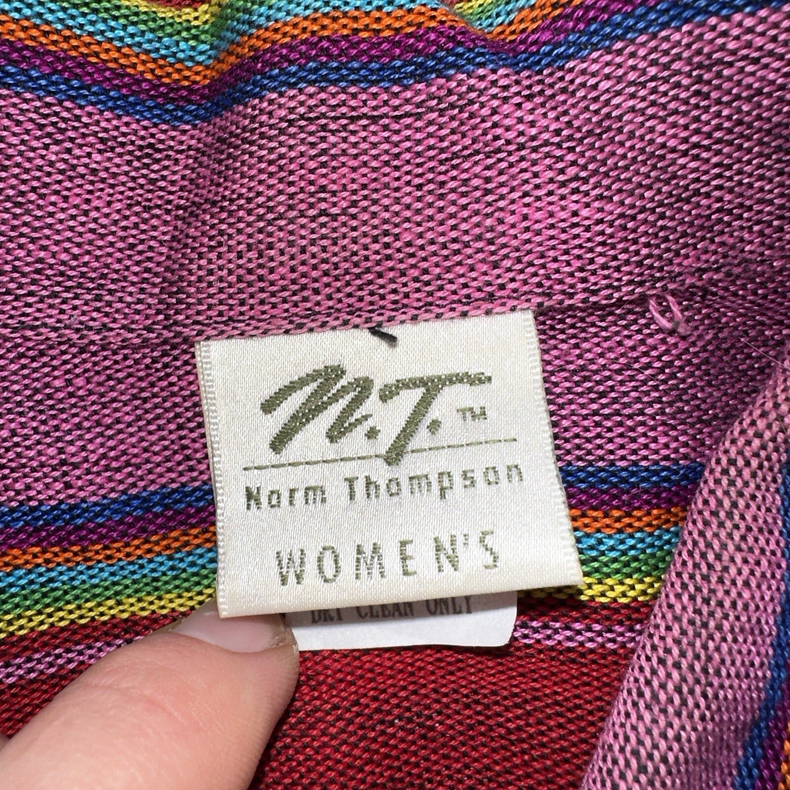 Norm Thompson VTG 80s Rainbow Striped Oversized Button Down Blazer/Jacket XL