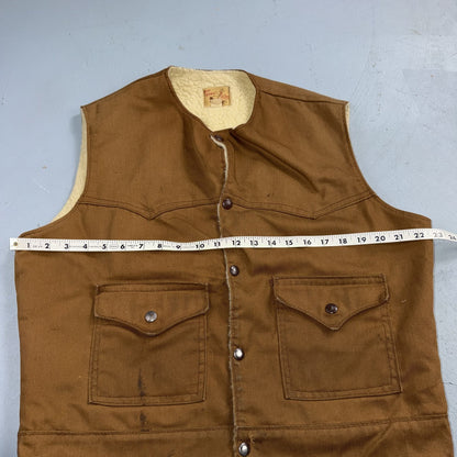 VTG Bay River of San Jose California Sherpa Lined Vest Mens USA Western Cowboy