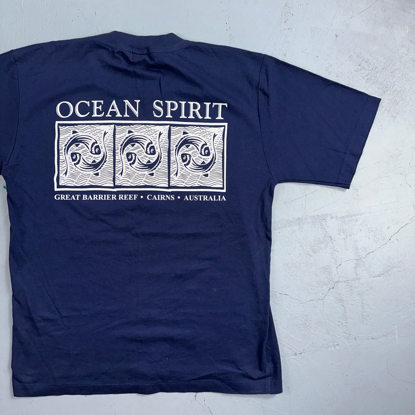 Ocean Spirit Australia VTG T Shirt Great Barrier Reef Navy 90s Medium Travel Lov