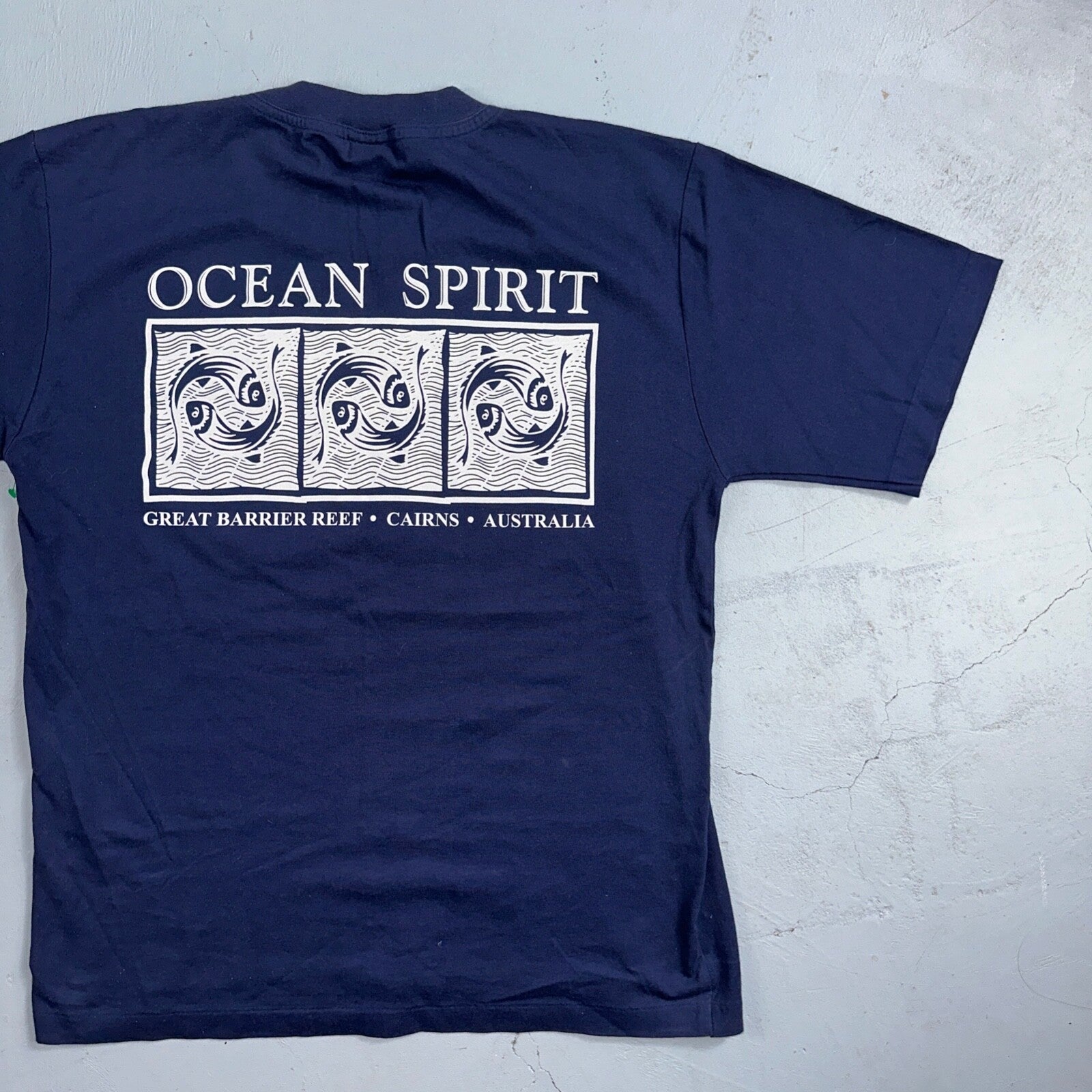 Ocean Spirit Australia VTG T Shirt Great Barrier Reef Navy 90s Medium Travel Lov