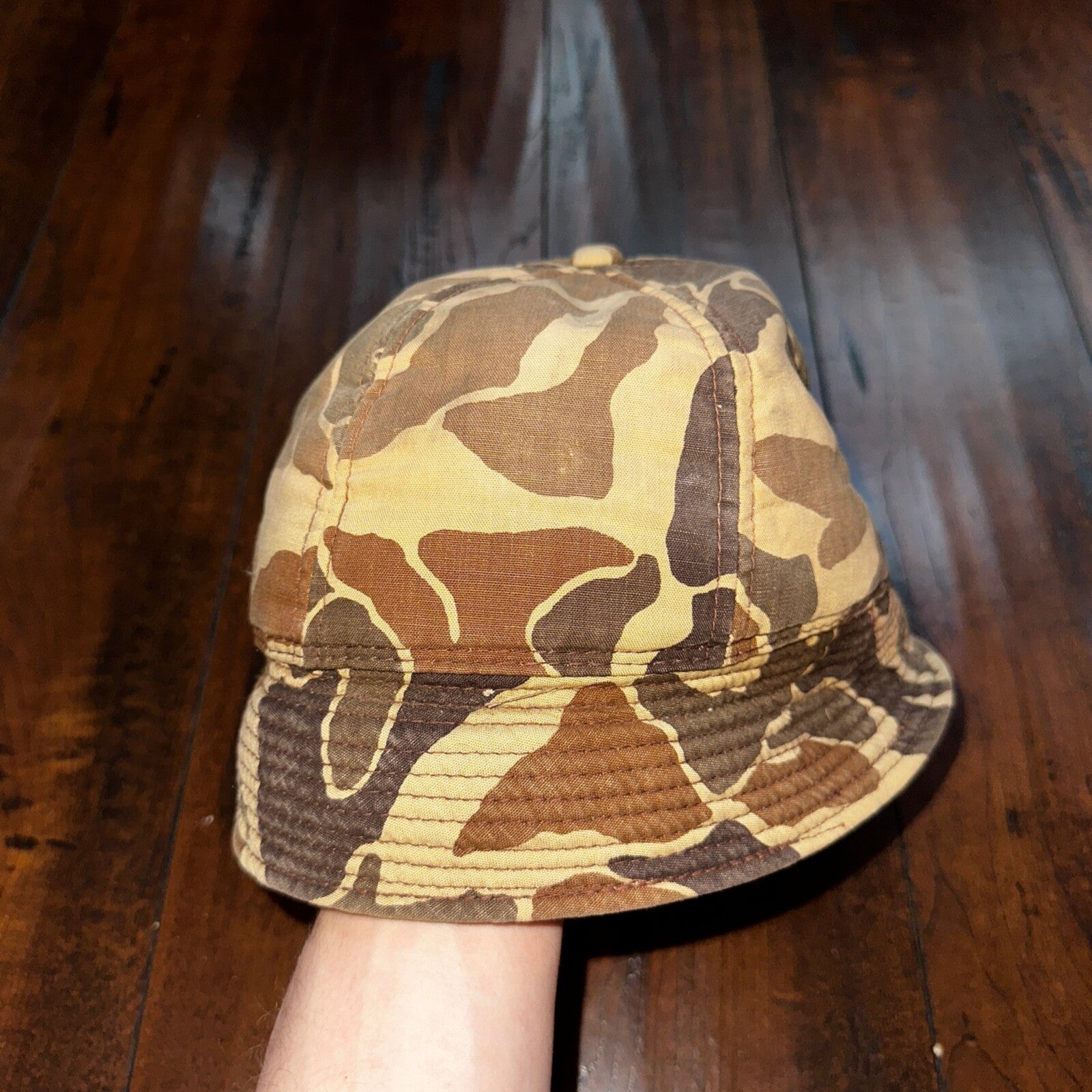 Frogskin Hunting 70s Fisherman Vintage Hat Bucket POST WWII Frog Skin USMC Camo