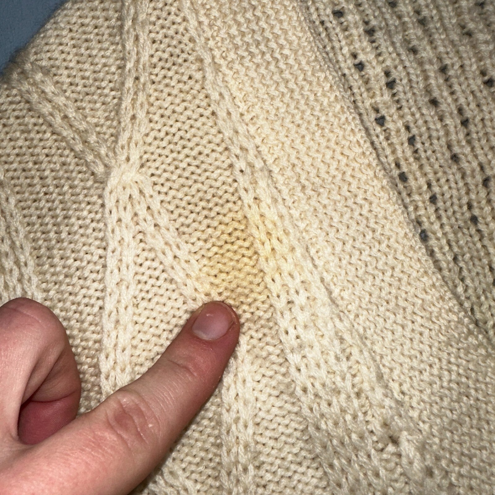 Vintage 100% Wool Fisherman Knit Men’s M Cardigan Nordstrom 1970s 70s Ivory