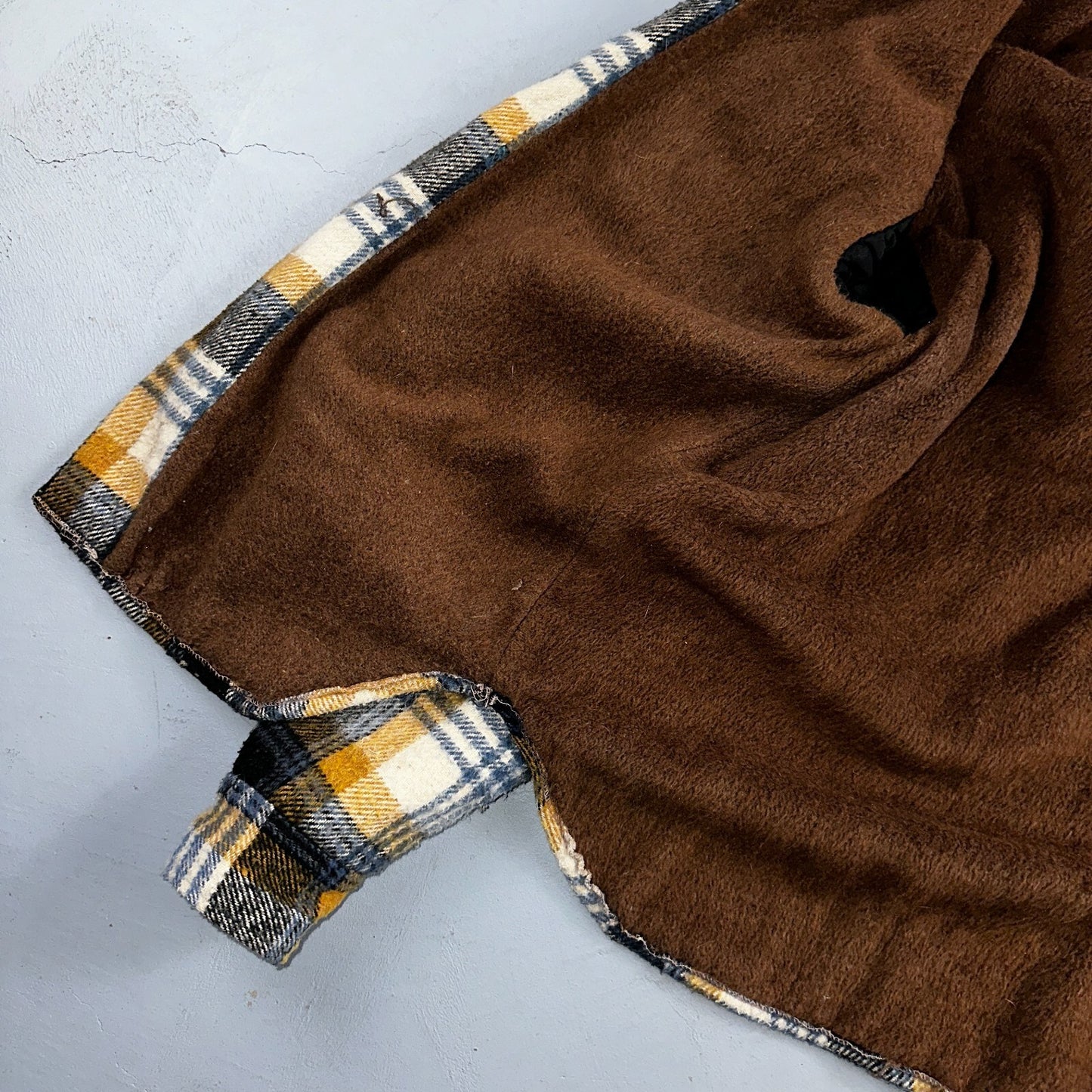 Vintage Triton 70s Sportswear Mens Black Plaid Wool Tartan Work Jacket Navy USN