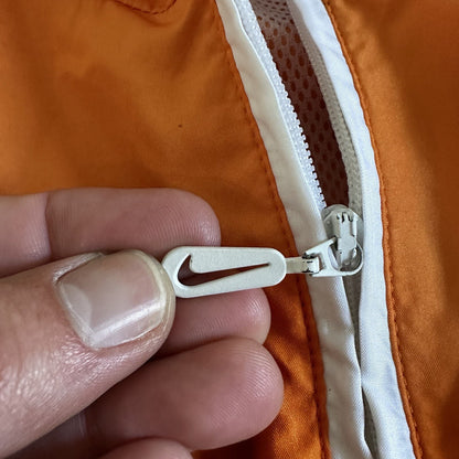 Vintage Nike Womens S 90s Windbreaker Center Swoosh Orange Anorak Coat Jacket