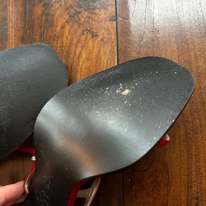 Sam & Libby Diva Sl Red Women Size 8.5 M Sandal Heels Ankle Strap Sexy Nice