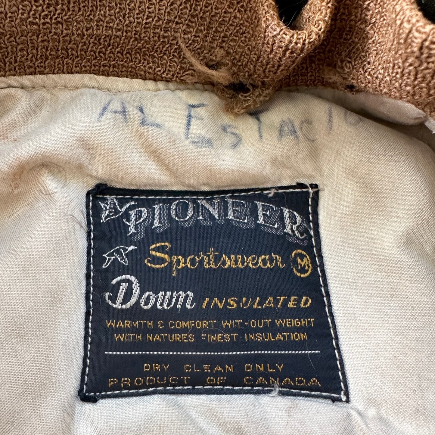 VTG 70's Pioneer Sportswear Men's Med Down Insulated Puffer Coat Jacket Shell