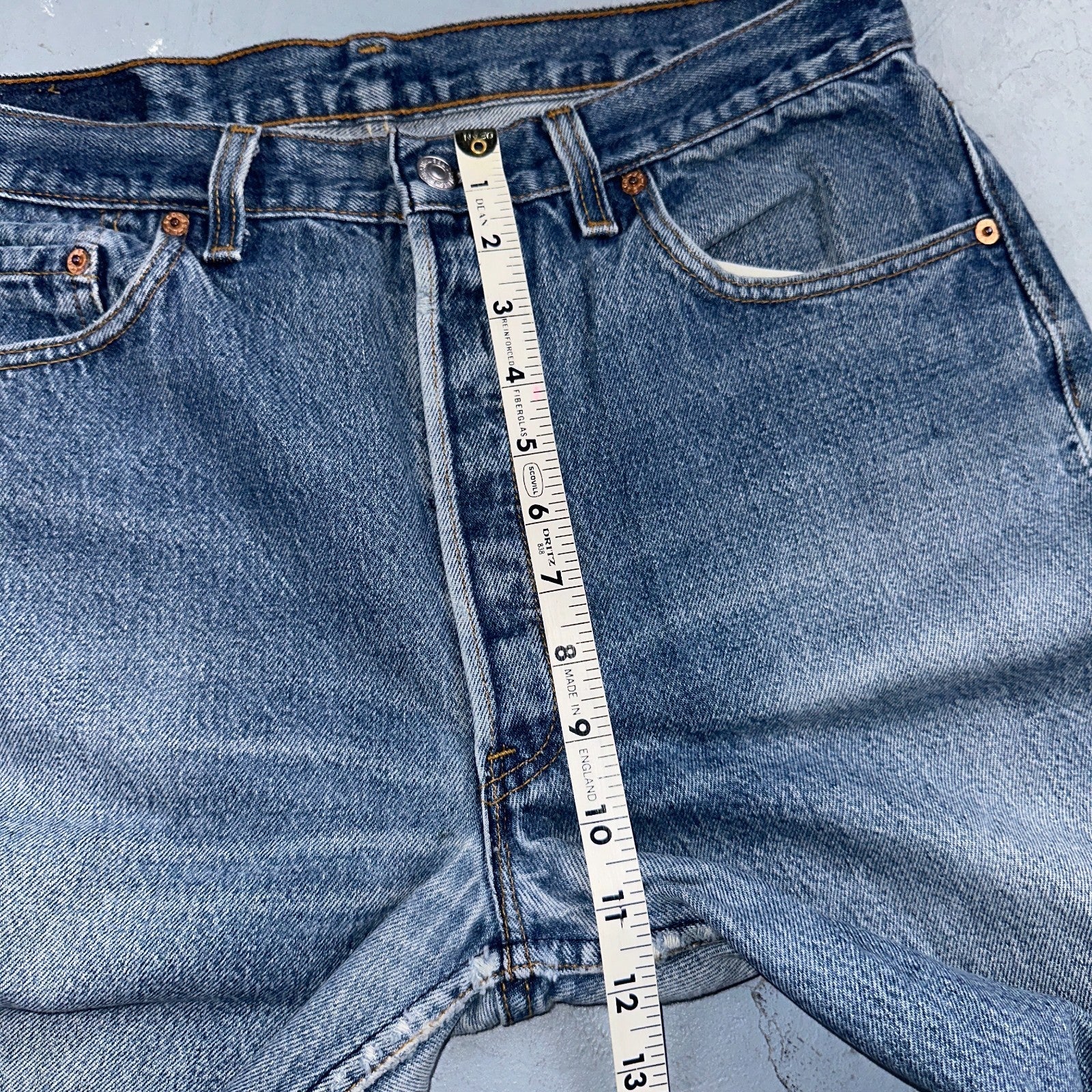 Levis 501 Vintage 90s USA XX Straight Leg Jeans Blue Light Wash 35x33 Act 32x30