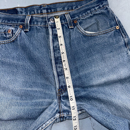 Levis 501 Vintage 90s USA XX Straight Leg Jeans Blue Light Wash 35x33 Act 32x30