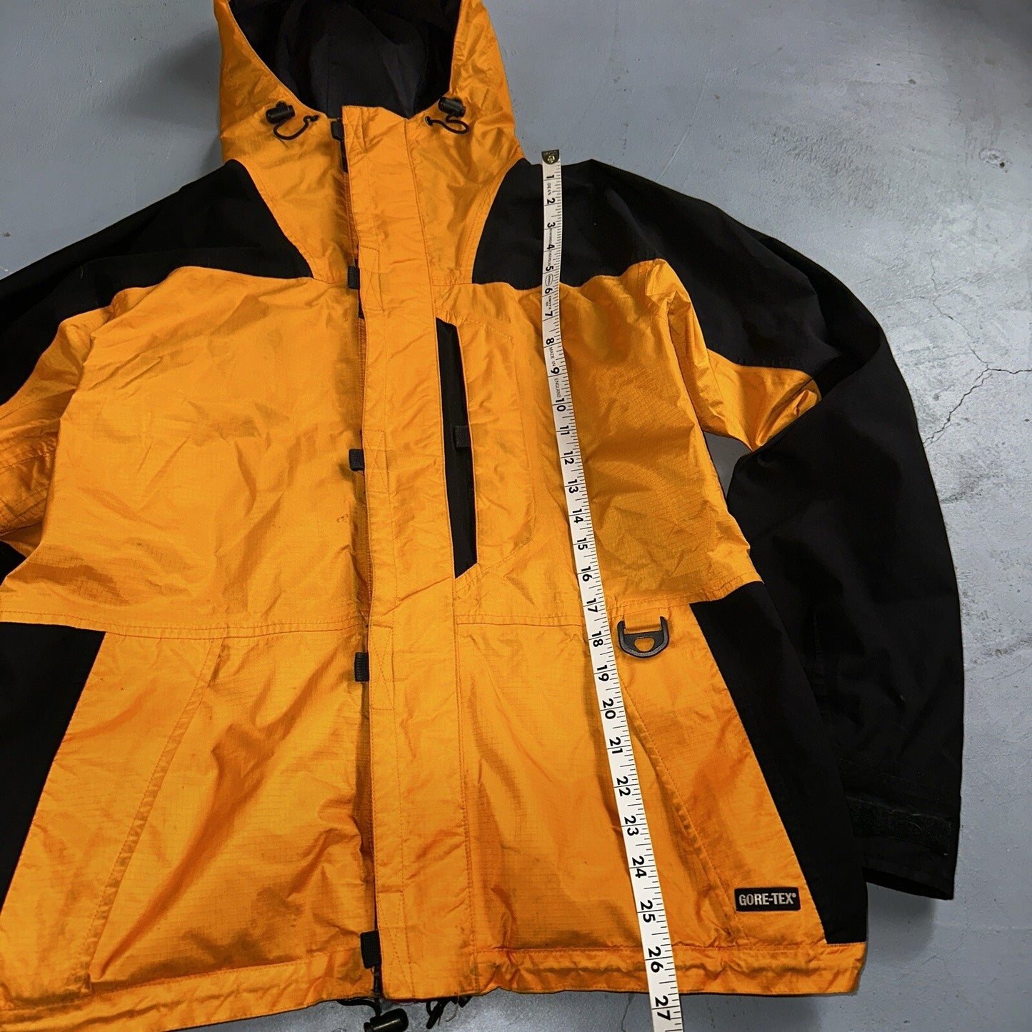 Gore Tex VTG Jacket Mens M Yellow Equinox Mountain Guide Full Zip Goretex Hike