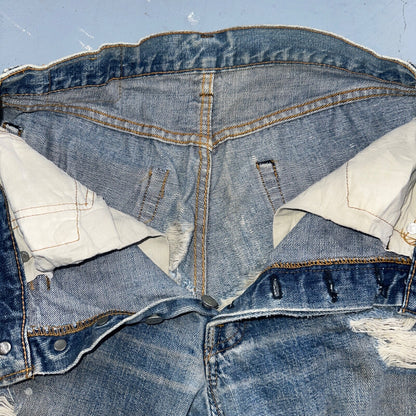 Levis 501 Vintage 70s SS Redline Selvedge USA 66 Jeans Thrashed 31x34 Act 29x30