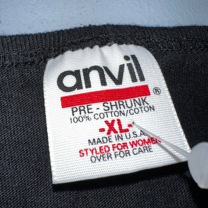 Nascar Team USA Anvil VTG T Shirt Womens XL Tank Top Solid Black Cars Racing