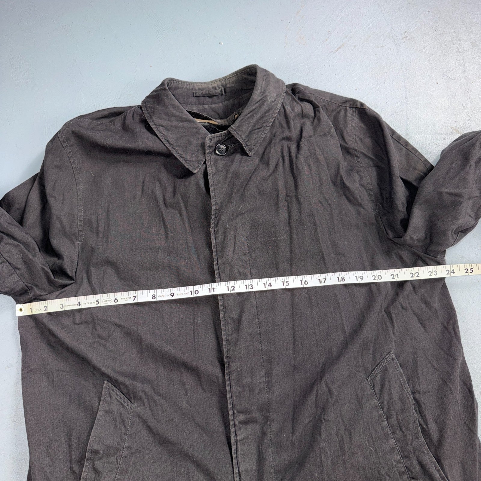 Vintage All Weather Trench Coat Mens Black Button Rain Coat 1960s 60s Liner