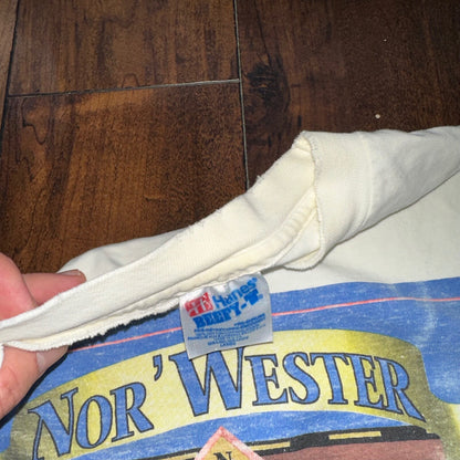 North West Kayak Vintage T Shirt White Thrashed Nor Wester Hefe Weizen Beer Rap