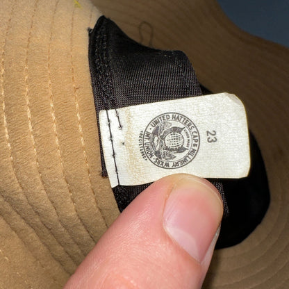 Vintage United Hatters Cap Millinery Bucket Hat Union Made Khaki 23 Rare
