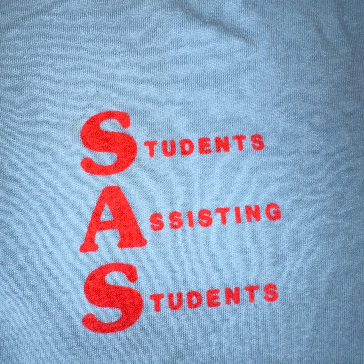 SAS Student Assisting Students 80s Belton VTG T Shirt College University USA