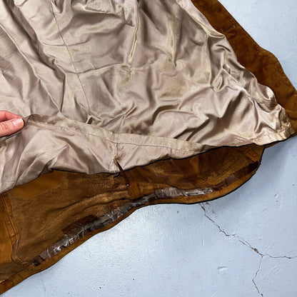 Vintage 50s Pennys Men’s 42L Brown Suede Leather Western Coat Blazer Chore 1950s