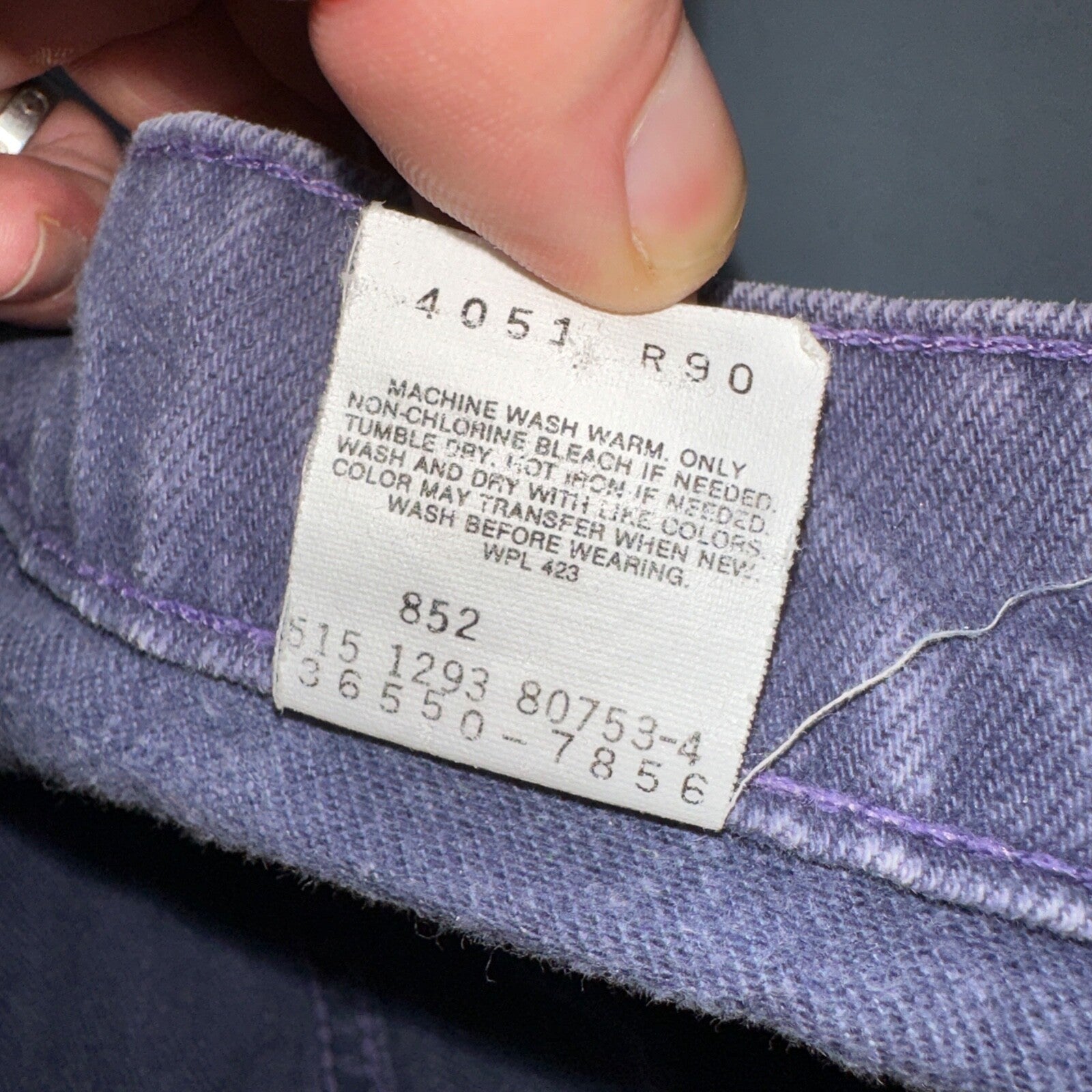 Levis 550 VTG Denim Shorts Mens 38 Purple Wash 1990s Orange Tab 90s 501