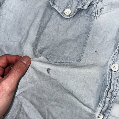 Vintage 70s Kmart Chambray Western Men’s Shirt Size L Embroidery Thrashed Rare