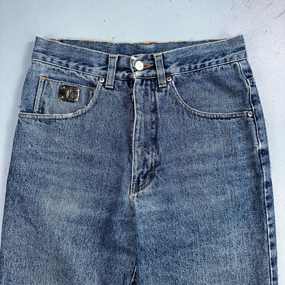 Vintage YSL Yves Saint Laurent Blue Denim Jeans Size 26x31 90s Womens Straight