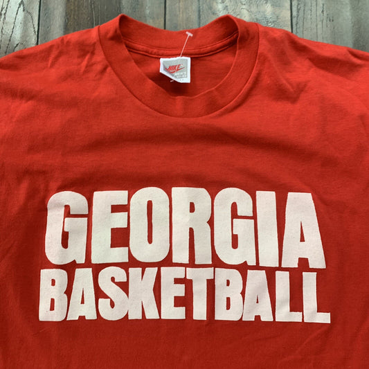 Nike Vintage T Shirt Mens 80s 90s Gray Tag Georgetown Georgia Basketball Jordan