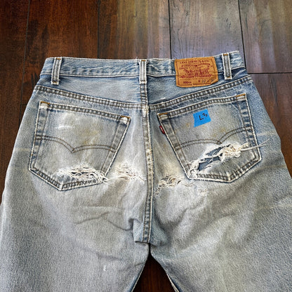 Levis 501 Vintage 90s Straight Leg XX USA Jeans 32x36 Thrashed Wash Act 30x31