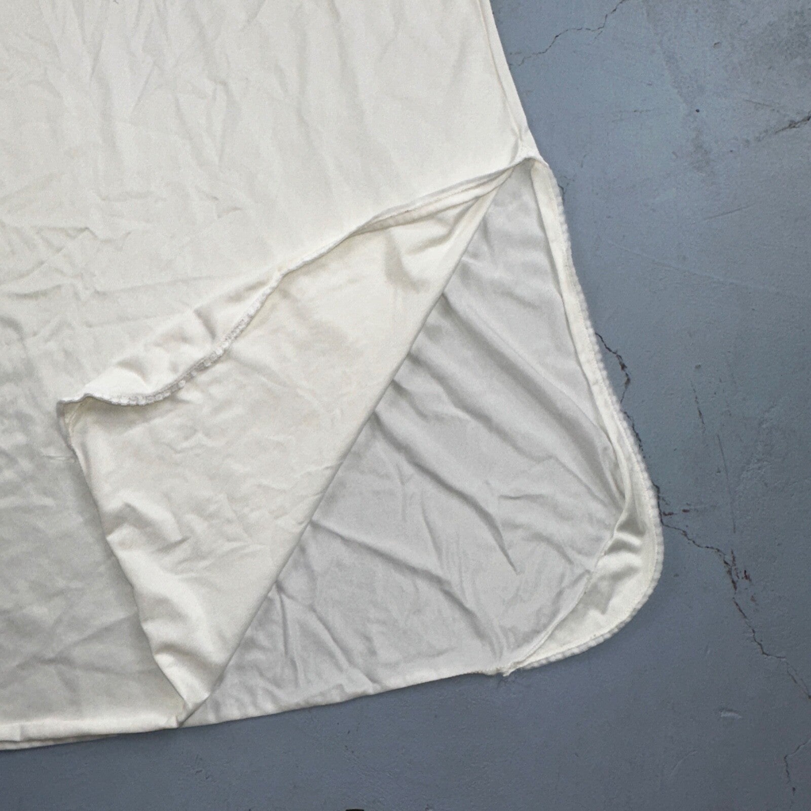 VTG Komar 1970s Lingerie Slip Dress Sleepwear Full Sweep Nightgown Lace 70s