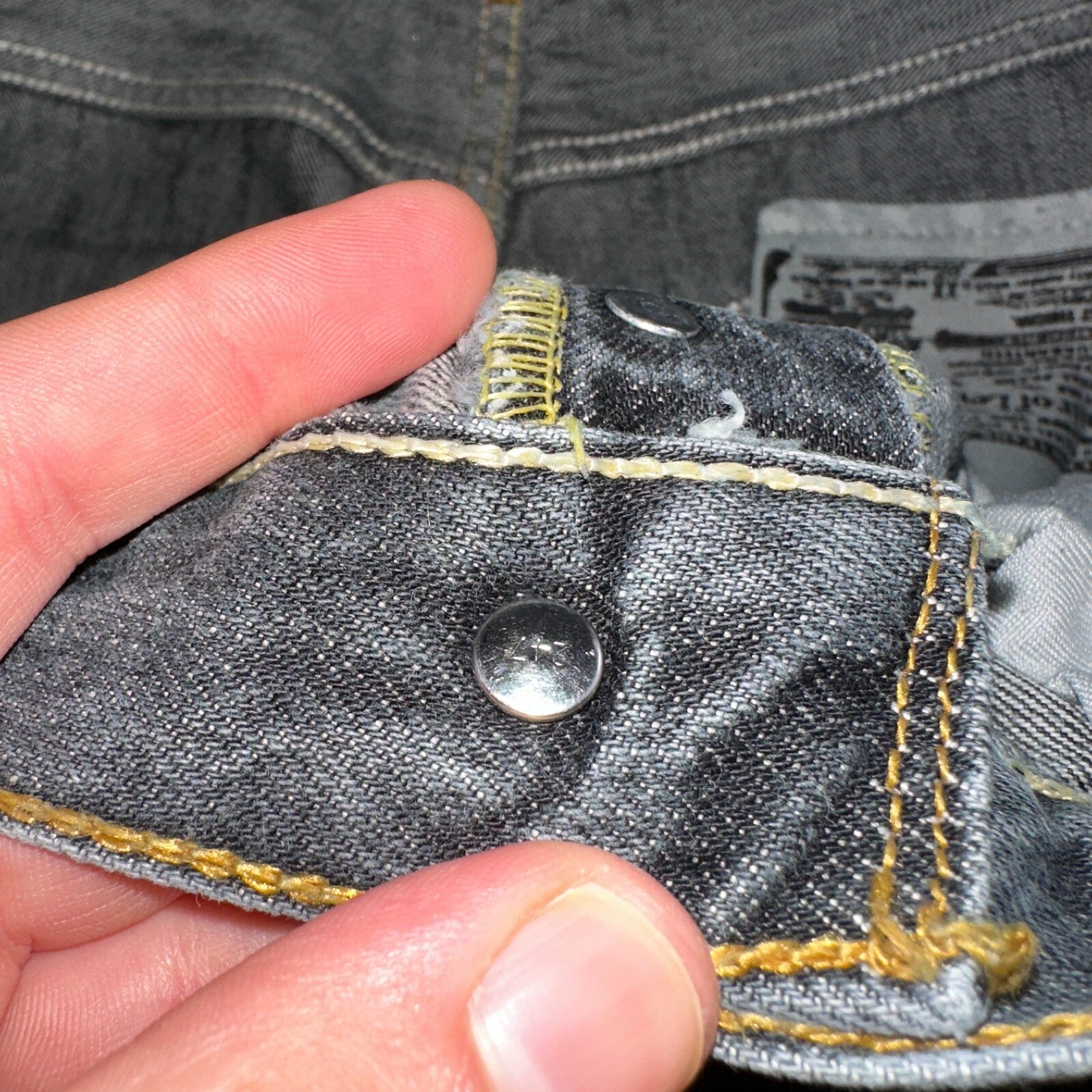 Levis 501 Vintage Y2K XX Straight Leg Jeans Black Light Wash 34x34 Act 33x33