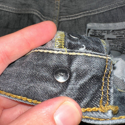 Levis 501 Vintage Y2K XX Straight Leg Jeans Black Light Wash 34x34 Act 33x33